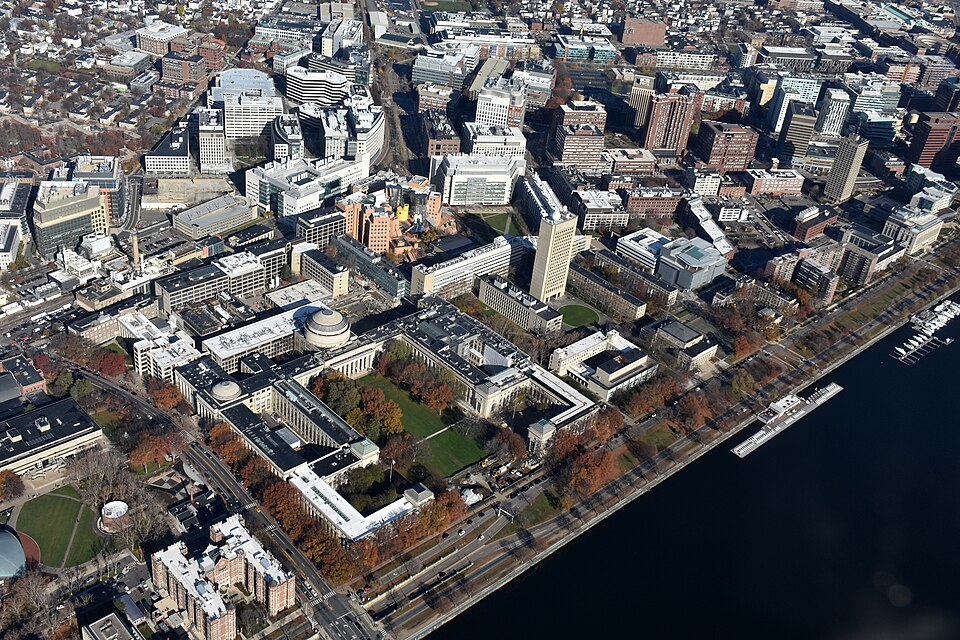 Aerial view of the East Campus of the Massachusetts Institute of Technology (MIT) along the Charles River, 2015, Nick Allen